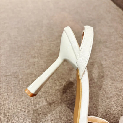 Liyke Summer Fashion Silk Rose Flowers Pointed Open Toe Back Strap Sandals Women Red High Heels Wedding Prom Shoes Zapatos Mujer