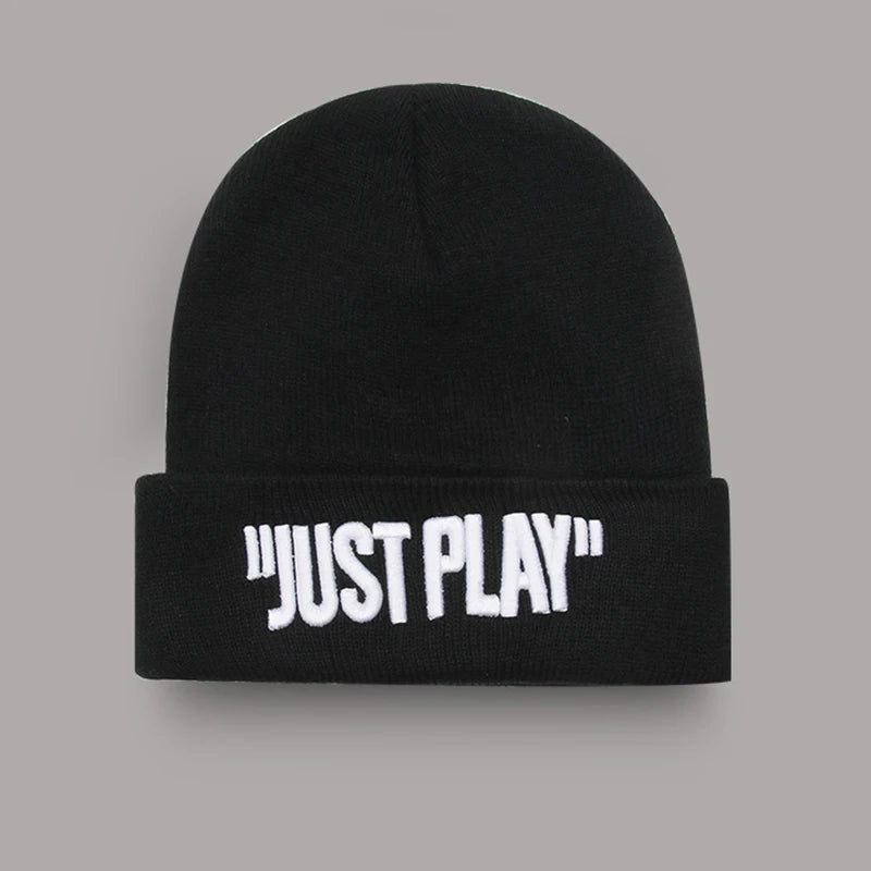 Rimiut Funny Letter Knitted Men Women Beanies Black & White Autumn Winter Hip hop hats Thick Warm Beanie Caps for adult