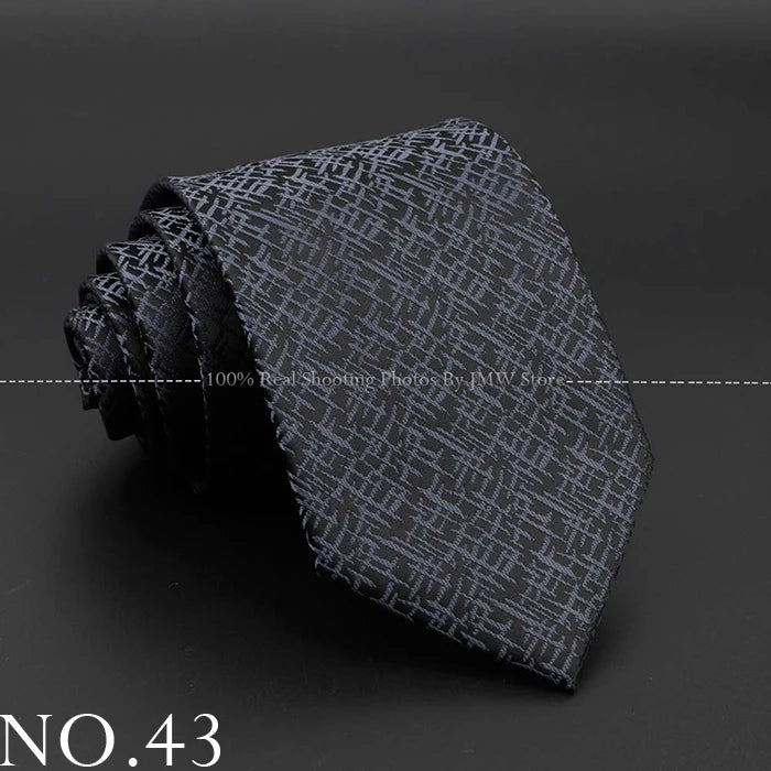 New Design Wedding Men Tie Black Solid Striped Paisley Flower Neckties Men Business Dropshipping Groom Collar Accessories Gift