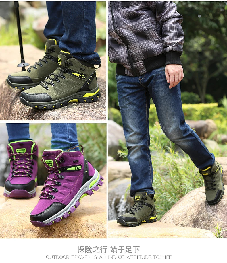 Men's Boots Men Hiking Boots Outdoor Work Shoes Anti Puncture Safety boots man Anti Slip Sneakers Couples Ankle boots for women