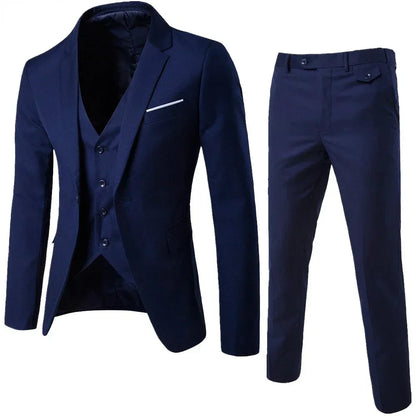 Elegant Suits For Men Wedding 3 Pieces 2 Set Luxury Fashion Classic Full Jackets Vest Pants Blazers Outfit 2024 Formal Costume