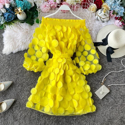 2024 Spring Sexy off shoulder dresses bandage short Dress summer flower Party casual Women beach holiday a-line elegant dress
