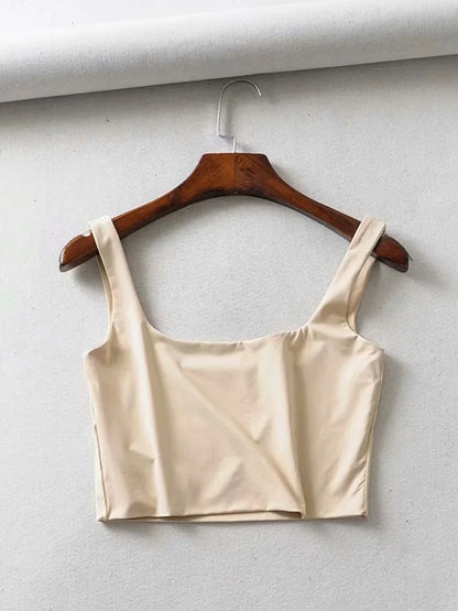 Hot Sale Summer Women Sexy Sleeveless Tops Fashion Short Square Collar Tank Tops 4 Colors