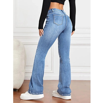 Women Stretch Denim Jeans Ladies Slim Straight Pants Casual Pantalones de mujer pantalon femme