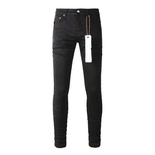 New Fashion Purples jeans Man with high street black brands pleats Fashion top quality Repair Low Rise Skinny Denim pants