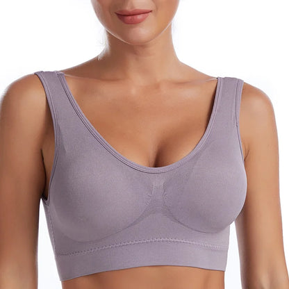 Women Sexy Bra Plus Size Seamless Breathable Brassiere Wire Free Bralette Underwear Comfortable Active Padded Brassiere Crop Top