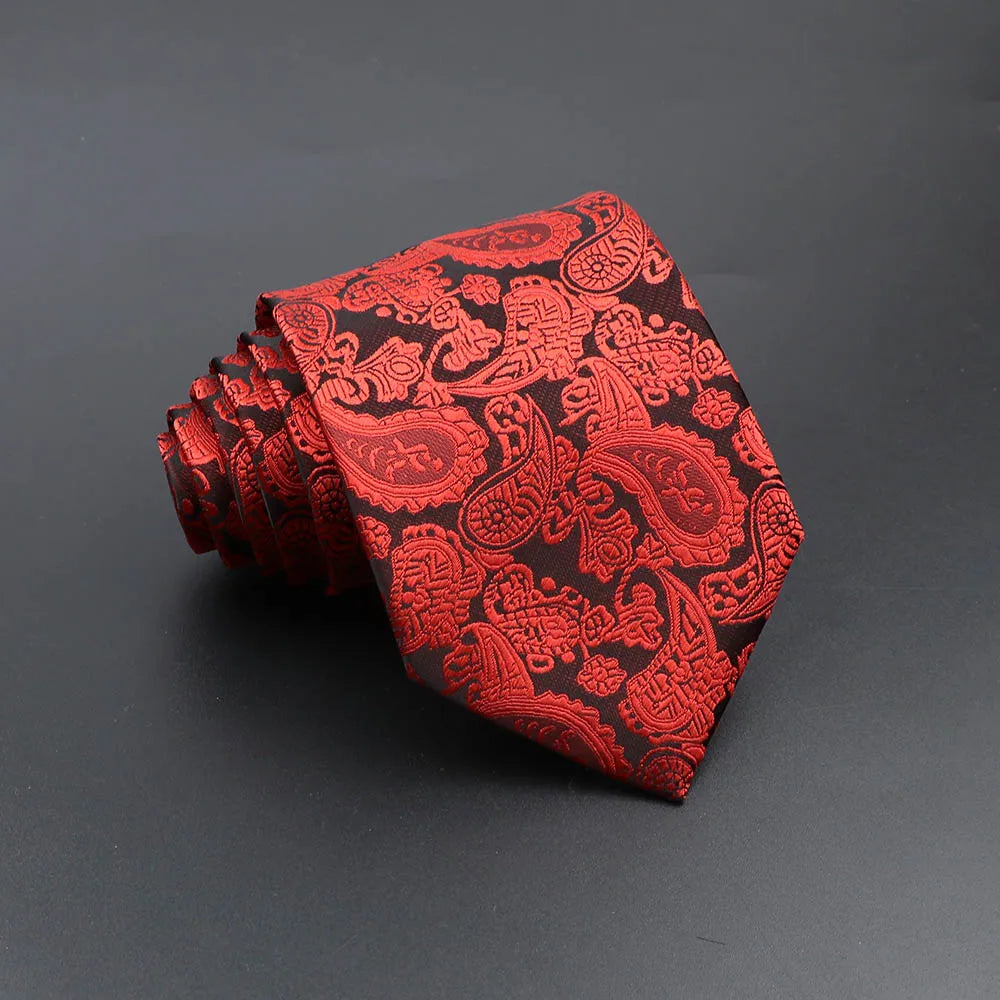 Men's Fashion Tie 8cm Blue Necktie Classic Plaid Striped Neck Tie Paisley Floral Neckties Daily Wear Cravat Wedding Party Gift