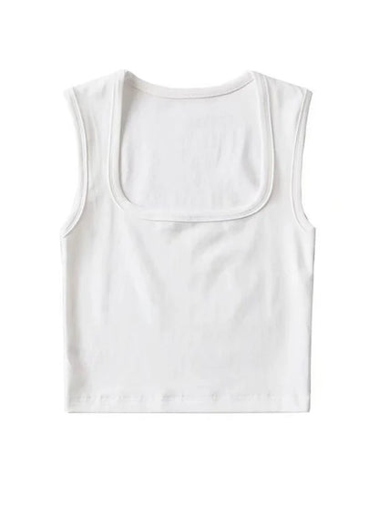 Deep Square Collar Vests 2023 Summer New Fashion Sexy Women's Crop Tops Sling Vest Camis
