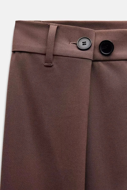 KONDALA Office Lady Casual Chic Solid Women Suit Single Button Sashes Loose Blazer Zipper Pants Fashion 2025 Autumn Winter Sets