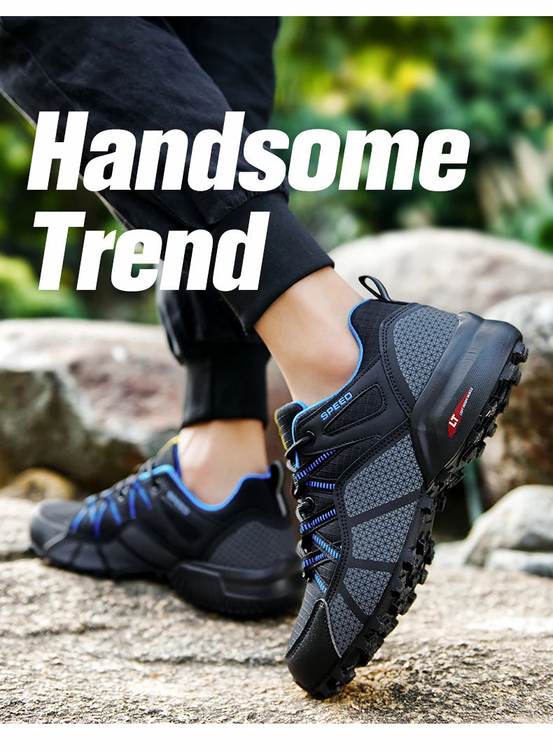 Men Women Hiking Shoes Waterproof Outdoor Trainers Lace-up Climbing Trekking Sneakers Mountain Walking Hunting Tactical Sneakers