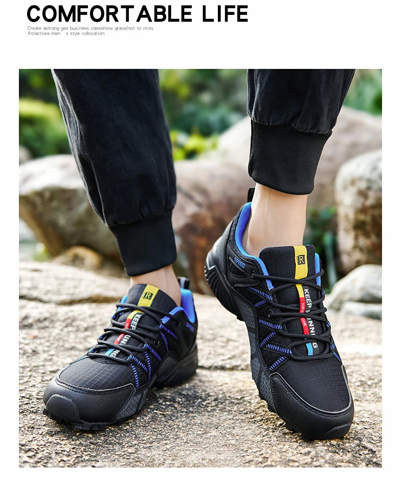 Men Women Hiking Shoes Waterproof Outdoor Trainers Lace-up Climbing Trekking Sneakers Mountain Walking Hunting Tactical Sneakers