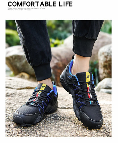 Men Women Hiking Shoes Waterproof Outdoor Trainers Lace-up Climbing Trekking Sneakers Mountain Walking Hunting Tactical Sneakers