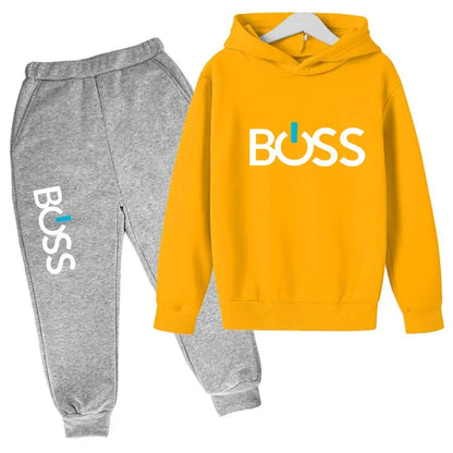 Streetwear New Spring And Autumn Children Hoodie Set Boys Girls Casual Long Sleeve Hoodie Tops+Pants Sportswear 2-14 Years Old