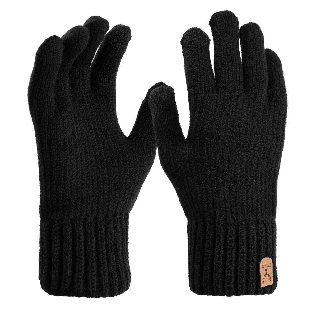 Men's Warm Gloves Winter Plush Thick Insulation Gloves For Men Women Screen Anti Slip Wind Cold Resistant Mittens Warm Gifts