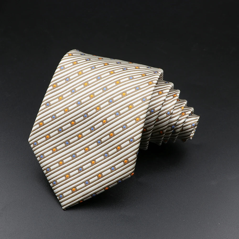 8 cm Tie Gravatas Newest Design Woven 8 cm Silk Necktie Wedding Business Suit Accessories Blue Man Dot Fit Group Party Office