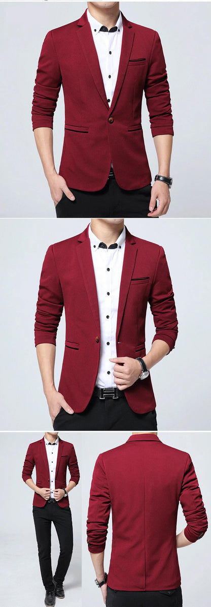 Men's Smart Casual Suit Blazers Slim Fit Sport Coat Fashion Formal Dress Groom Marriage Suit Coat Spring Autumn Outwear