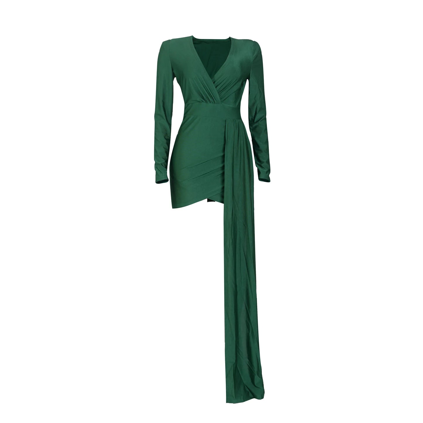 Elegant Deep V Neck Long Sleeve Sequins Prom Dress Women Elegant Wedding Party Mini Fashion Evening Dresses