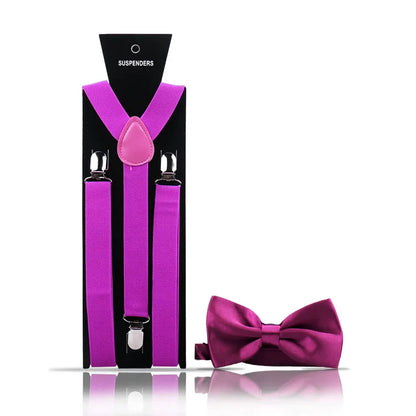 Elegant Fashion Adult Men's Suspenders And Bow Tie Two Pcs Set Harness Man For Pants Gentleman Suit Accessories Wedding Business