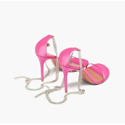 Clearance!!! Luxury Rhinestones Transparent PVC High quality Women Pumps Sandals Fashion Summer Stiletto High heels Party Shoes