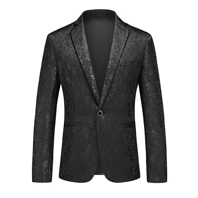 2024 New Men Business Social Suit Jacket Summer Male Single breasted Thin Dress Male Jacquard Blazers Coats