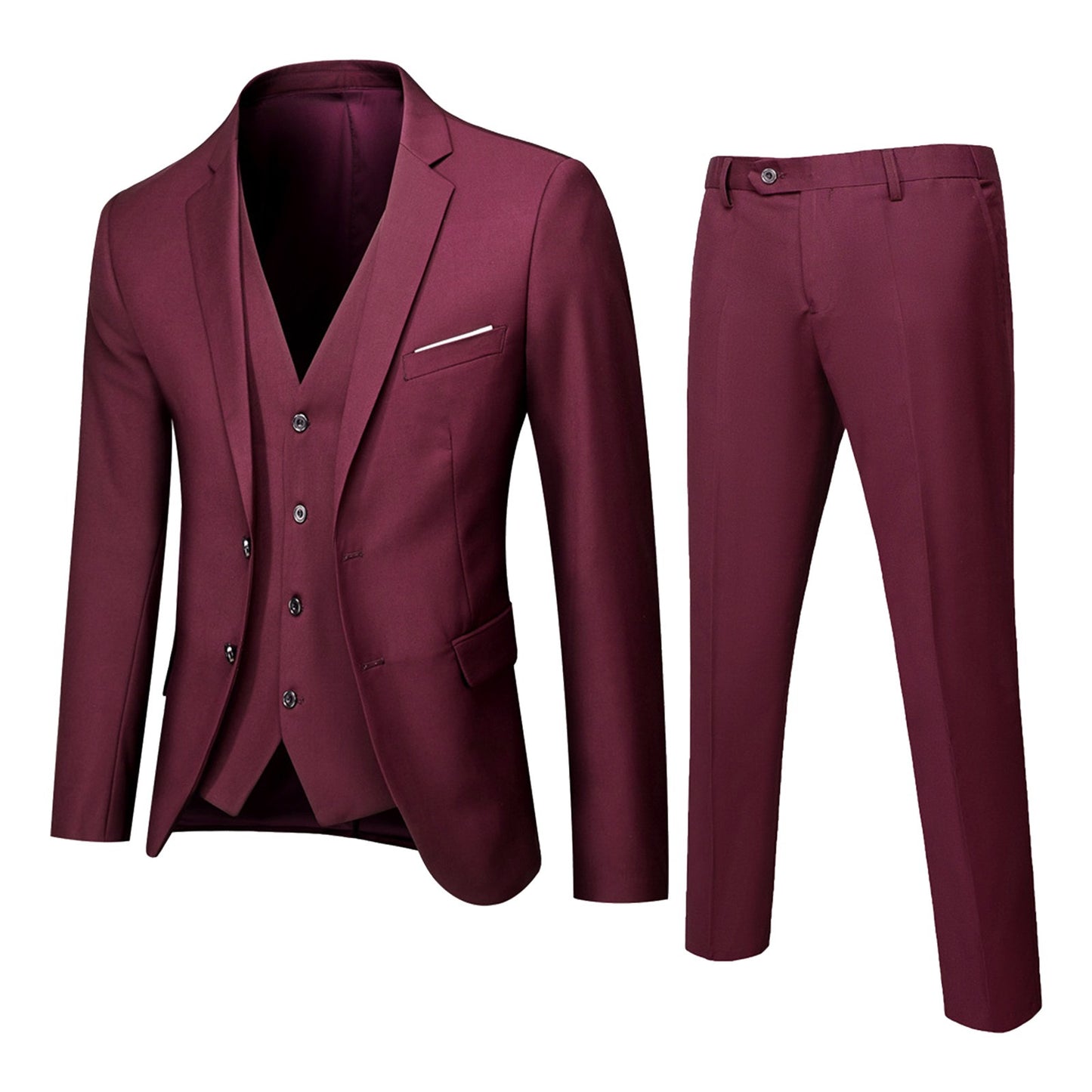 Men Blazers 3 Pieces Sets Business 2 Suits Vest Pants Blue Coats Wedding Party 2023 Formal Elegant Jackets Korean Slim Suit