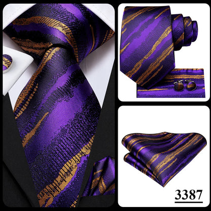 Hi-Tie Light Purple Solid Silk Wedding Tie For Men Quality Hanky Cufflink Gift Necktie Set Fashion Novelty Designer Dropshipping