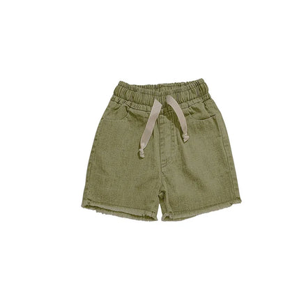AP 2025 SS washed green denim Fringe collection boys girls fashion cotton jeans dress shirt skirt family clothing
