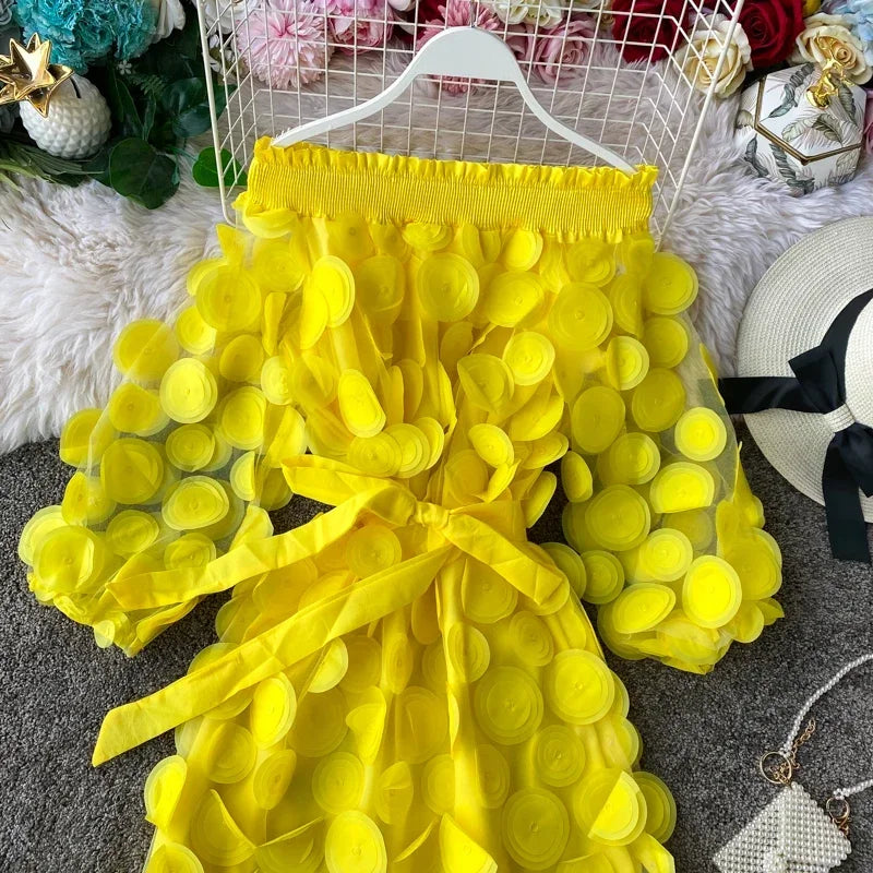 2024 Spring Sexy off shoulder dresses bandage short Dress summer flower Party casual Women beach holiday a-line elegant dress