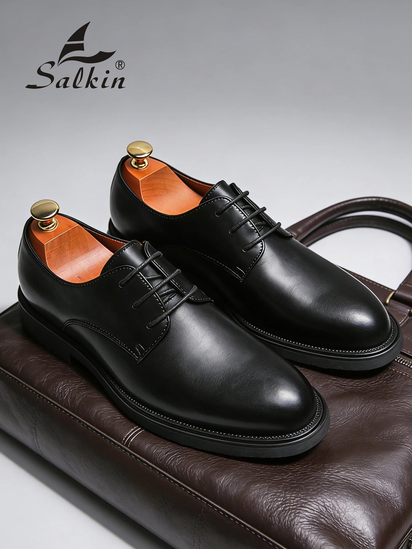 Classic Men Dress Shoes Lace Up Derby Shoes Formal Business Lesther Shoes Anti Slip Wear-resistant Office Daily Casual Shoes