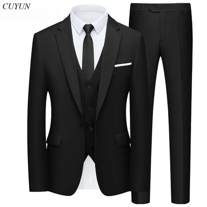 Suit For Men Elegant Wedding 3 Pieces 2 Sets Blazers Full Jackets Vest Pants Formal Fashion Luxury Coats 2025 Classic Costume