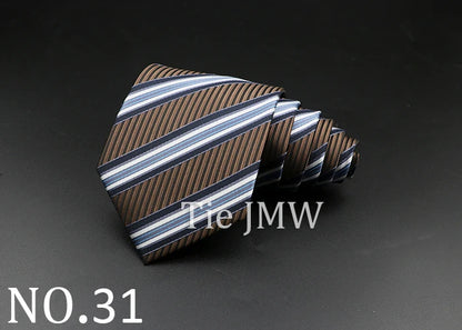 8 cm Tie Gravatas Newest Design Woven 8 cm Silk Necktie Wedding Business Suit Accessories Blue Man Dot Fit Group Party Office