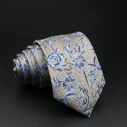 New Style Fashion Jacquard Floral Paisley Necktie Polyester Male Narrow Red Blue Tie Suit Shirt Gift For Men Accessory Gravatas