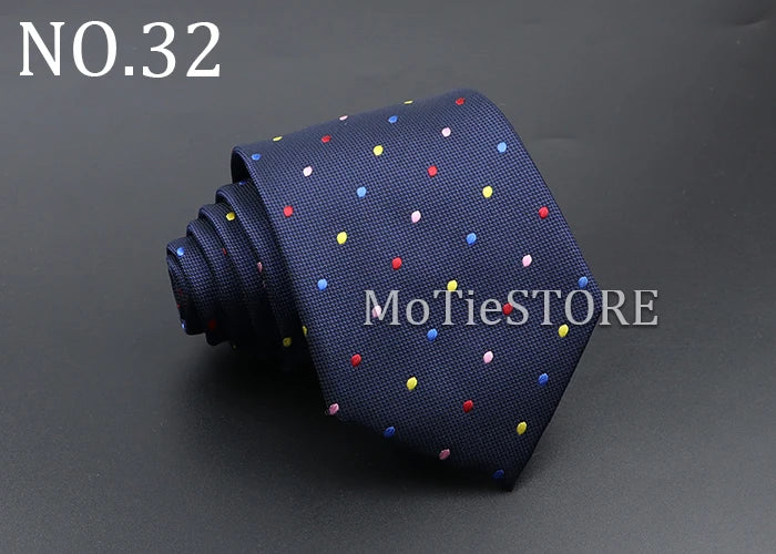 Men's Fashion Tie 8cm Blue Necktie Classic Plaid Striped Neck Tie Paisley Floral Neckties Daily Wear Cravat Wedding Party Gift