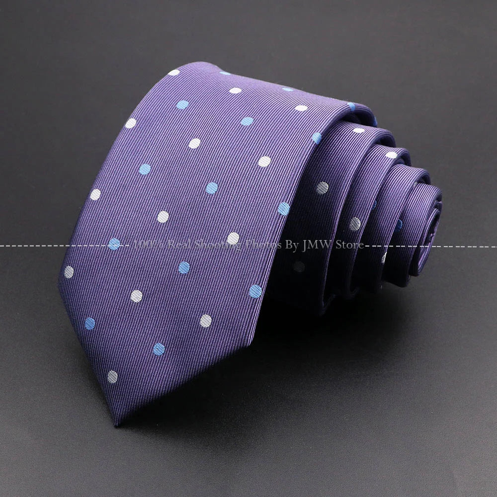 New Design Wedding Men Tie Purple Blue Solid Striped Plaid Dots Neckties Men Business Dropshipping Groom Collar Accessories Gift