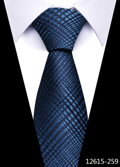 Hot Sale Brand New Style Tie Blue Golden Stripe Suit Accessories Necktie Men Gravata Fit Wedding Holiday Present