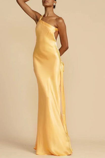 Spring Summer Slim Off Shoulder Evening Dresses Women Solid Color Slant Collar Backless Package Hip Bodycon Party Dress Female