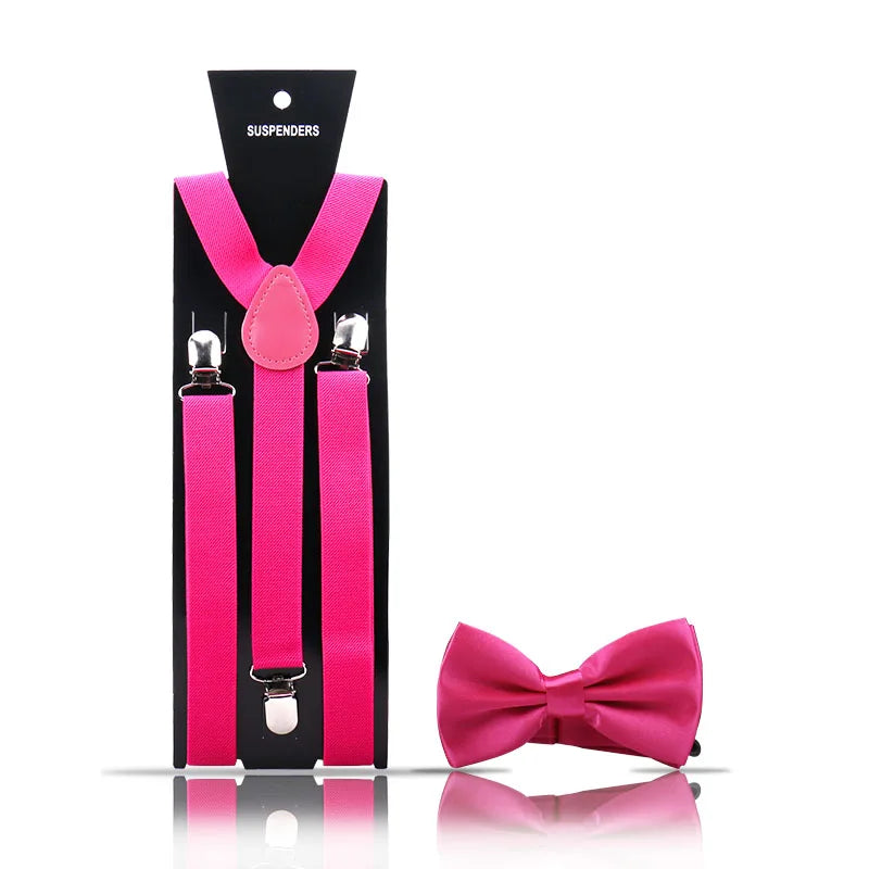 Elegant Fashion Adult Men's Suspenders And Bow Tie Two Pcs Set Harness Man For Pants Gentleman Suit Accessories Wedding Business