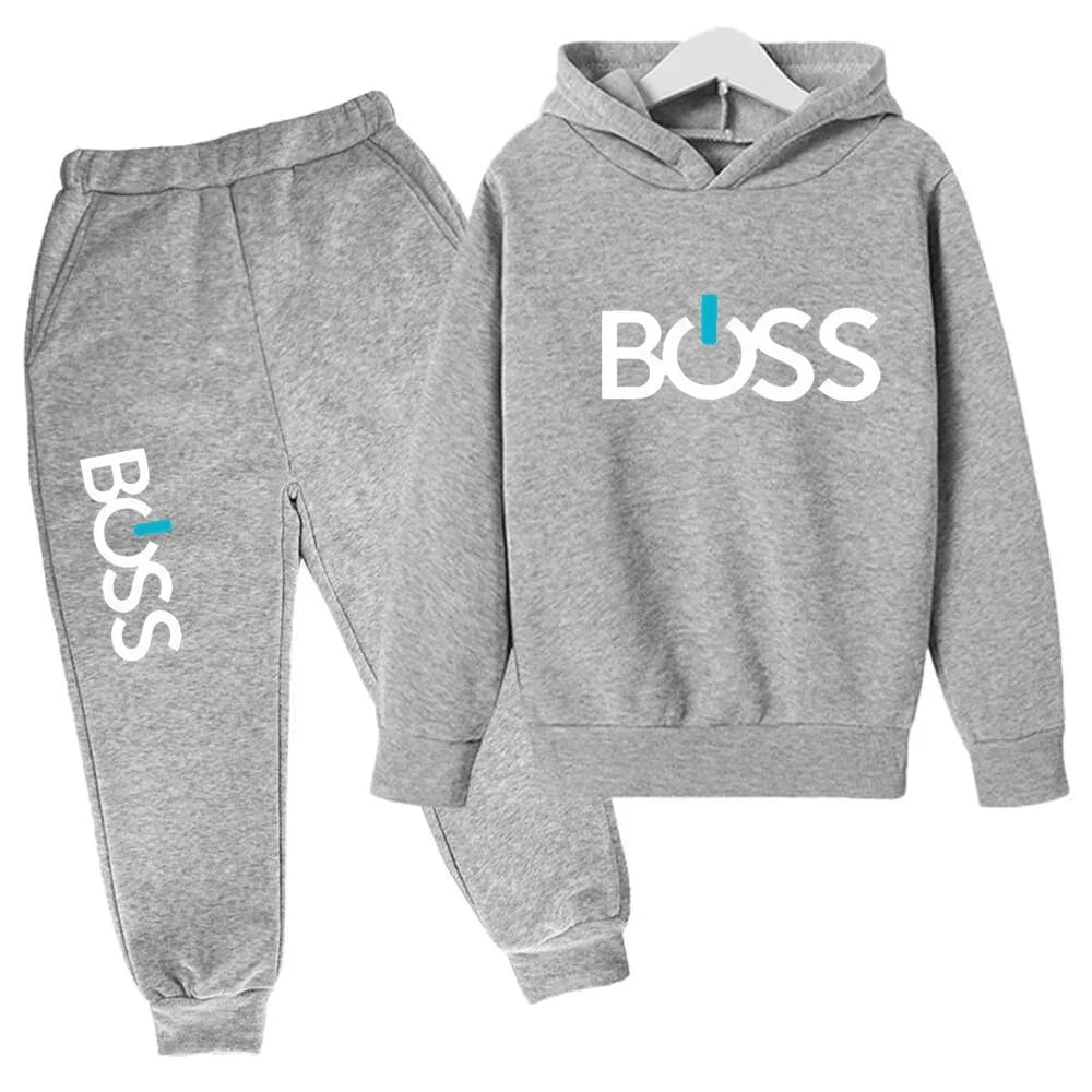 Streetwear New Spring And Autumn Children Hoodie Set Boys Girls Casual Long Sleeve Hoodie Tops+Pants Sportswear 2-14 Years Old