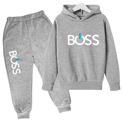 Streetwear New Spring And Autumn Children Hoodie Set Boys Girls Casual Long Sleeve Hoodie Tops+Pants Sportswear 2-14 Years Old
