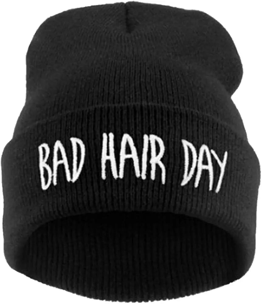 22 Colors Winter Unisex Funny Bad Hair Day Hip Pop Beanie Hat Women Men Ski Cap