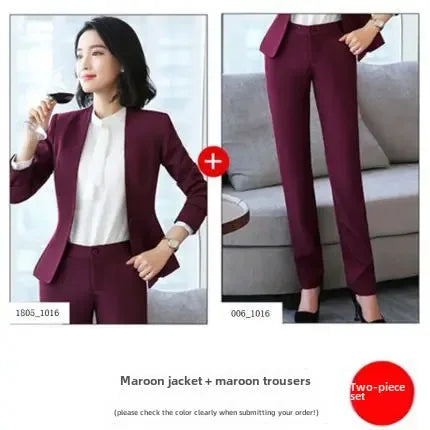 Elegant Red Western-style Suit Jacket For Women Fashionable Professional Attire For Hosting Events Job Interviews