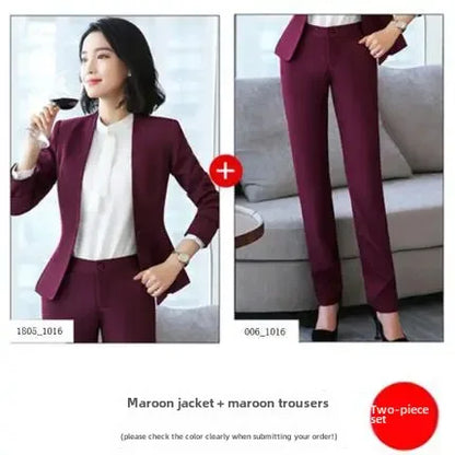 Elegant Red Western-style Suit Jacket For Women Fashionable Professional Attire For Hosting Events Job Interviews