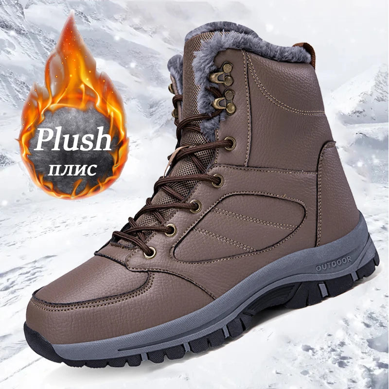 Winter Snow Boots For Man Sneakers Fast Shipping Outdoor Hiking Boots Hight Quality Waterproof PU Climbing Casual Shoe Size39-48