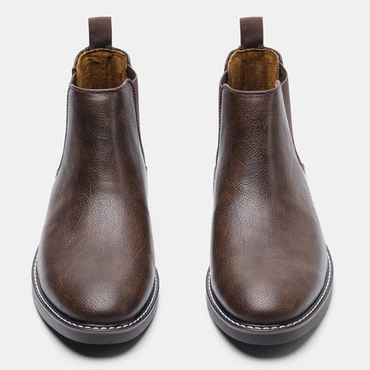 Men's Retro Classical Chelsea Boots Men British Patina Fashion Leather Ankle Boot Mens Casual Short Boots High-Top Shoes
