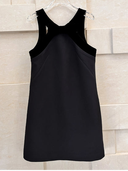 Spring Dresses 2024 New Fashion Velvet Sexy Backless Slip Dress for Women Loose Bow Girl's Elegant Party Short Ladies Dress
