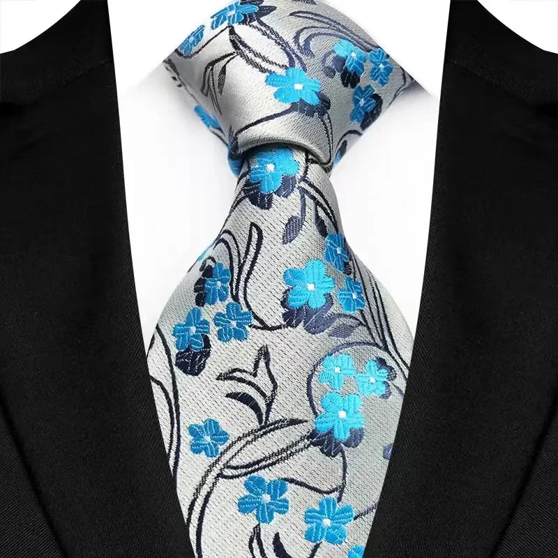 41 Colors 8CM Mens Ties Green Blue Plaid Stripes Floral Classic Business Necktie Jacquard Woven Neck ties For Men Wedding Party