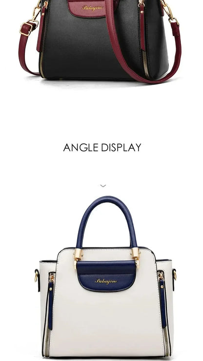 Fashion Color Contrast Handbag, Stitching Striped Crossbody Bag Women's Elegant Office & Work Purse