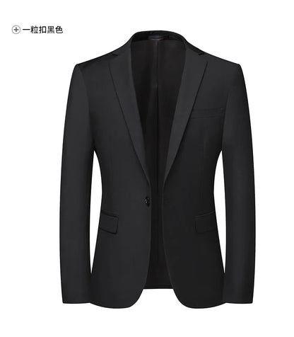 Blazer New Men's Fashion Business Solid Color British Style Professional Work Groom Wedding Dress Best Man Blazer Jacket