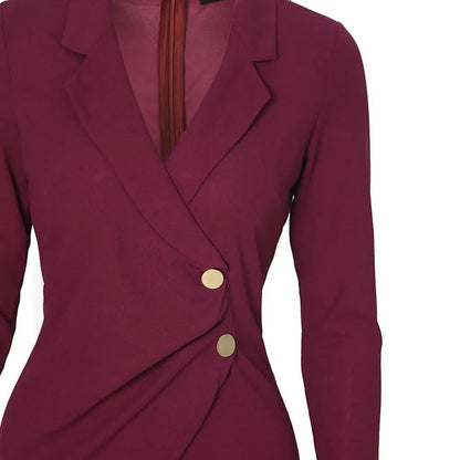 Autumn Attendance Pass Women's Long Sleeved Short Skirt Temperament Slimming Professional Dress Simple Solid Color Set