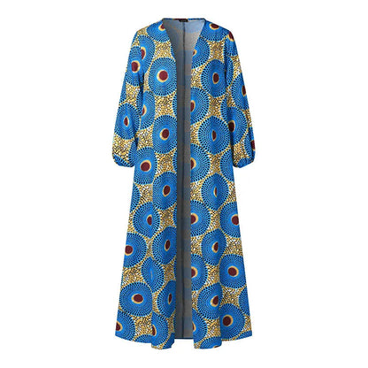 Plus Size Cover-ups VONDA Women Long Cardigans 2025 Bohemian Printed Long Sleeve Shirt Casual Loose Fashion Vintage Beach Top